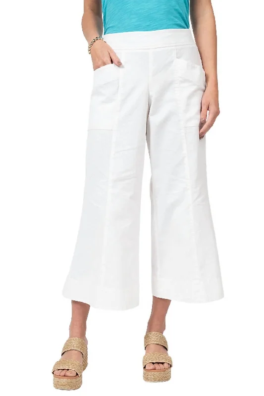 Linen Slouch Pocket Pant In White