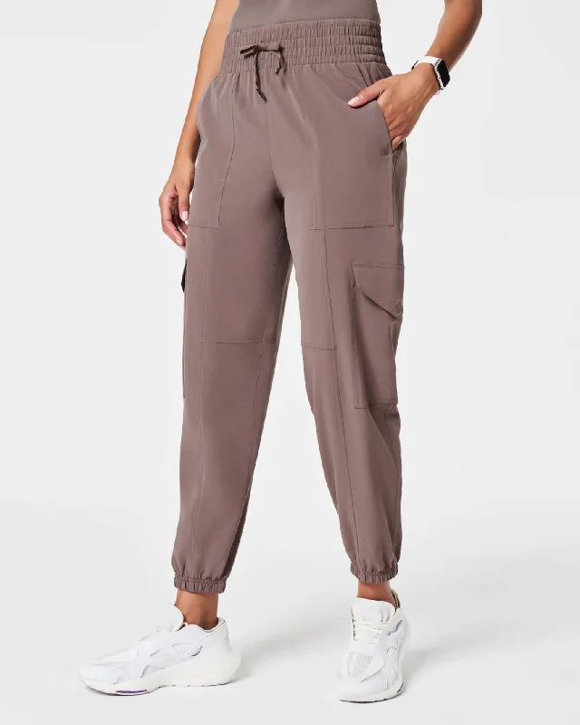 On The Move Cargo Jogger Pants In Smoke