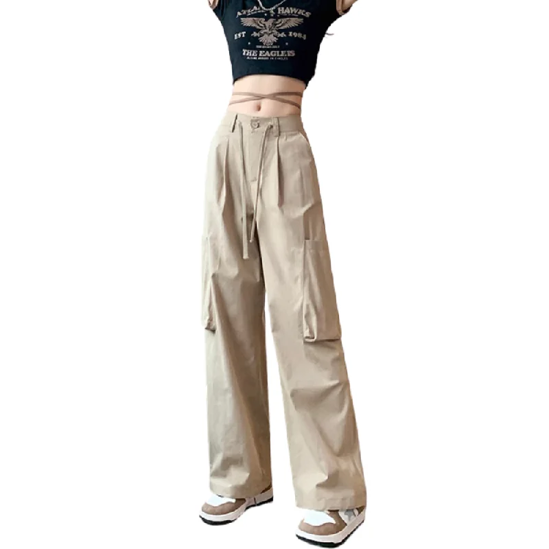 Women's Multi-pocket Drawstring Cargo Pants