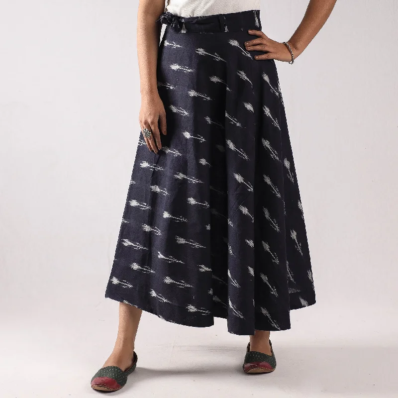 Blue - Pochampally Ikat Cotton Wrap Around Skirt