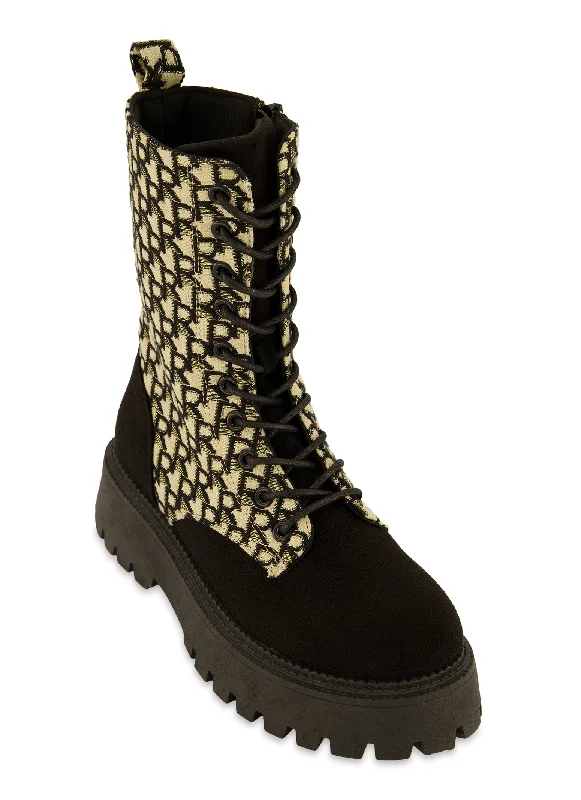 Low Platform Combat Boots