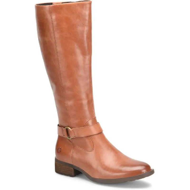 Born Womens Saddler  Pull On Leather Knee-High Boots