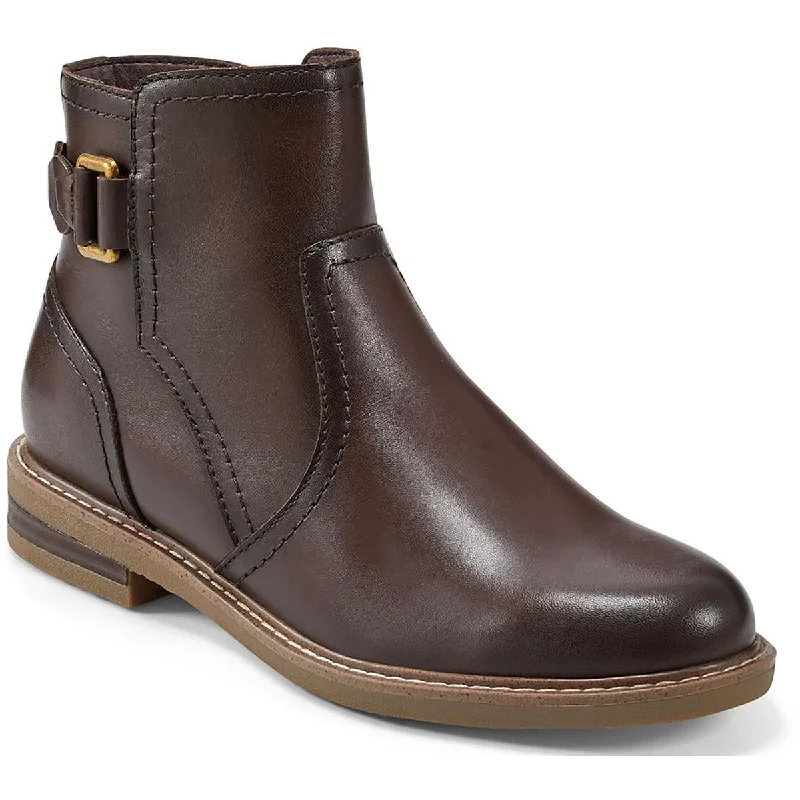 Earth Womens Leather Side Zip Booties