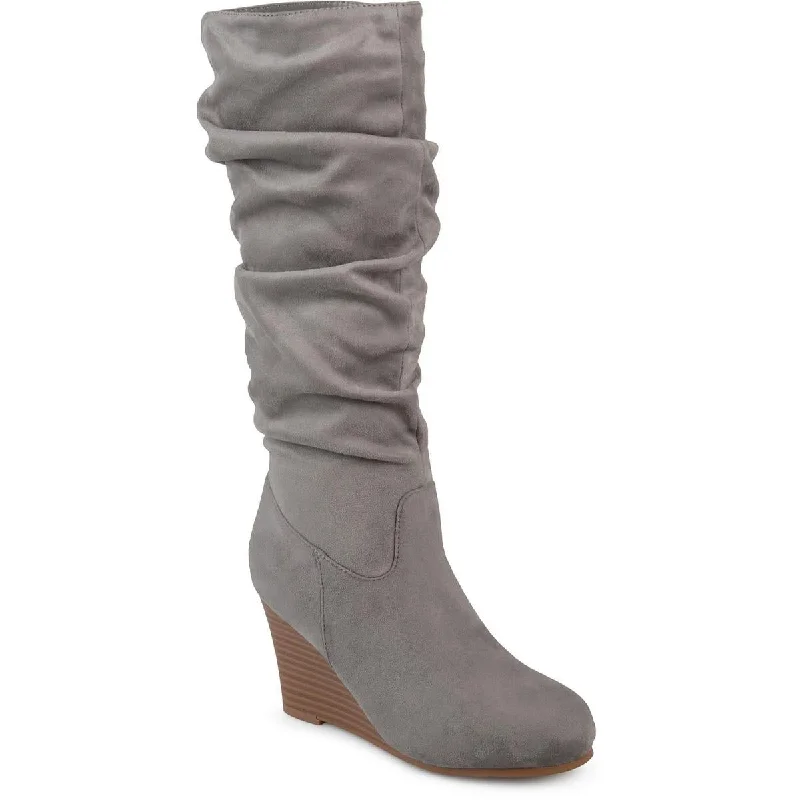 Journee Collection Womens Haze Faux Suede Wide Calf Mid-Calf Boots