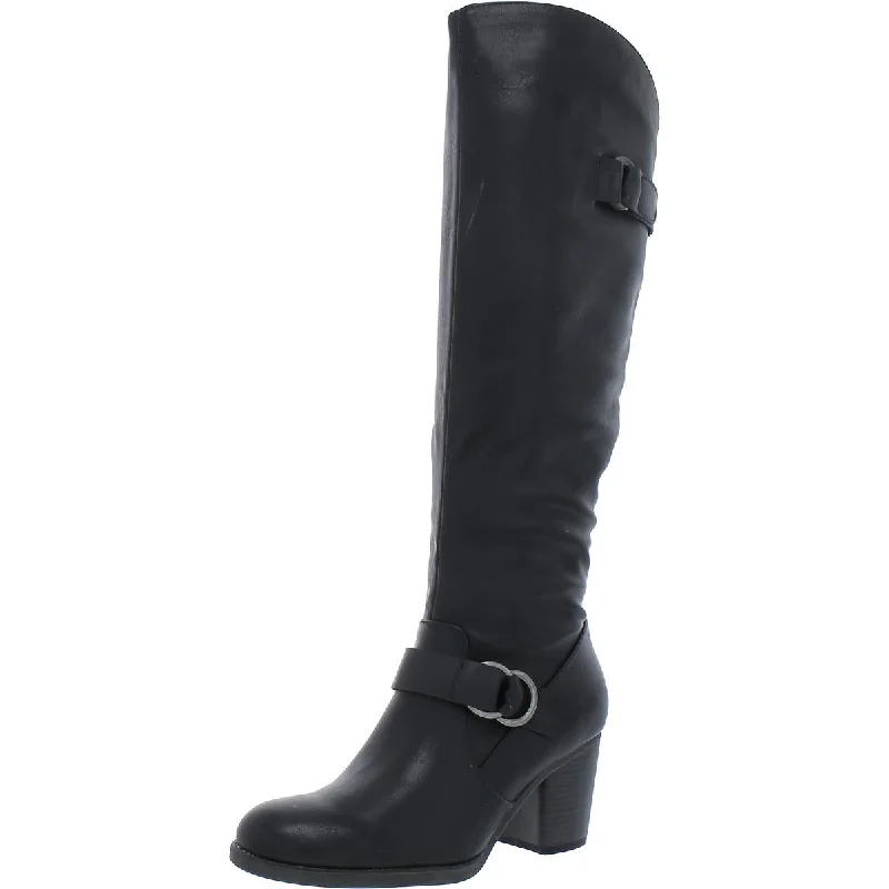 Natural Soul Womens Trish Faux Leather Tall Knee-High Boots