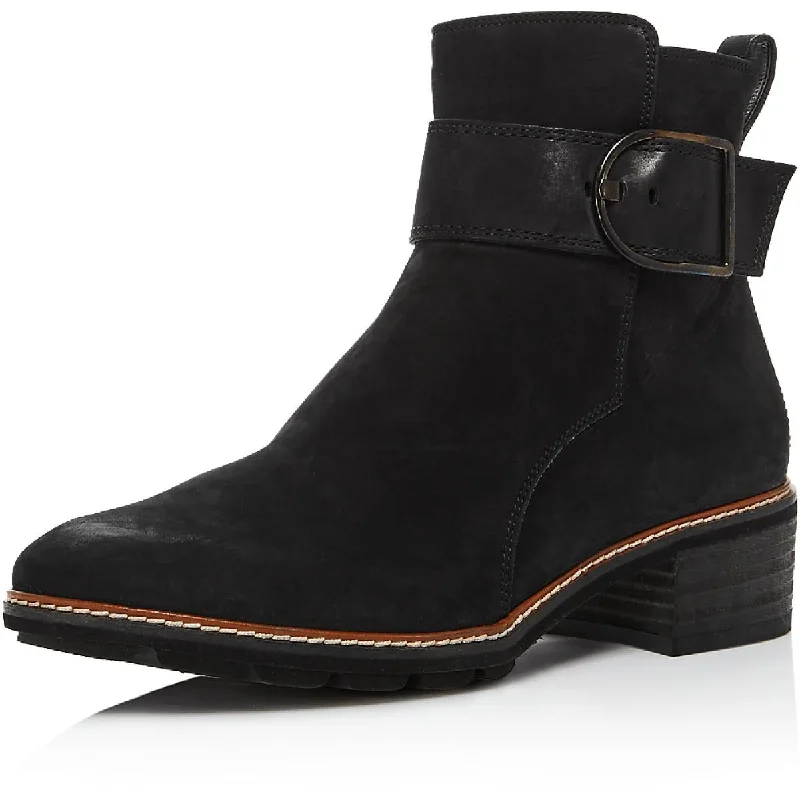 Paul Green Womens Cimarron Suede Stacked Ankle Boots