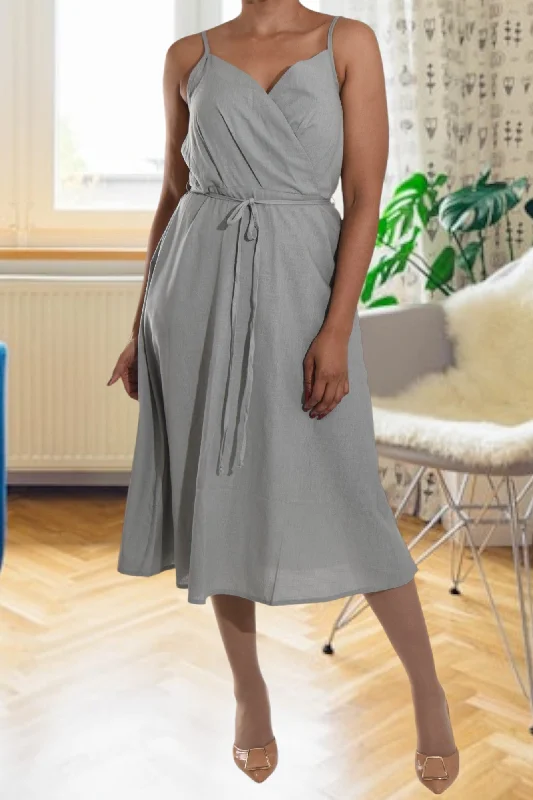 Sage Strappy Tie Front Dress