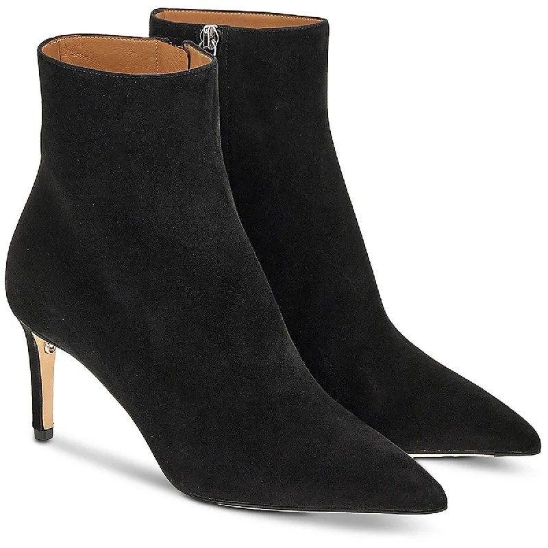 Salvatore Ferragamo Womens Imogen Faux Suede Pointed Toe Booties