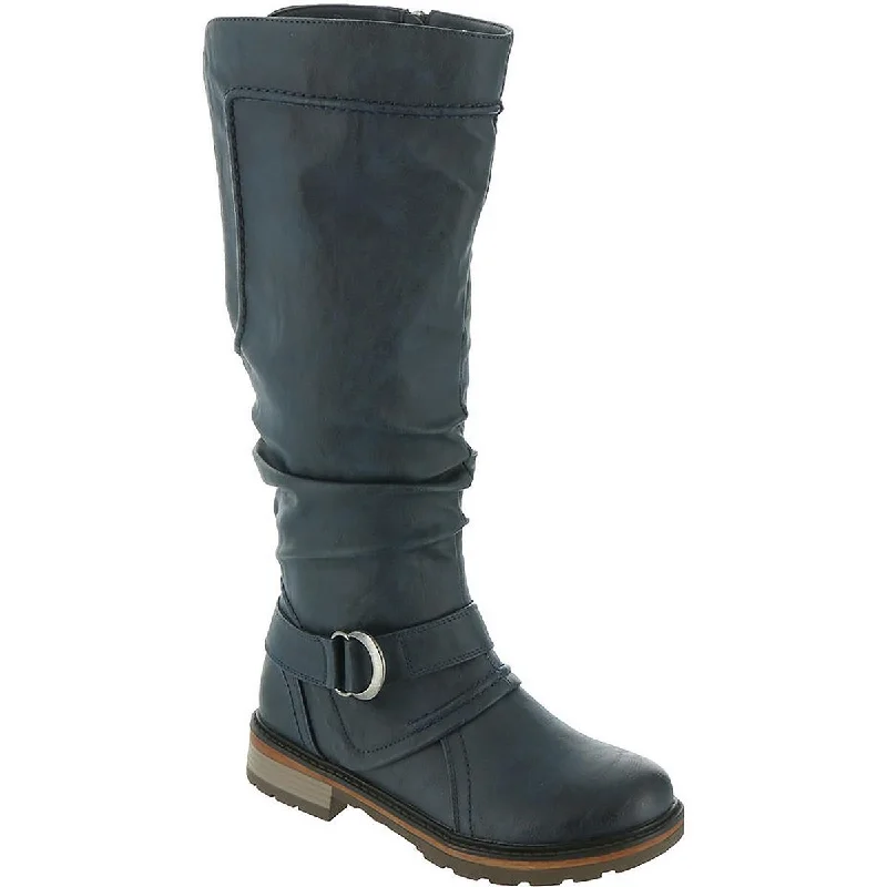 Wanderlust Womens Fiona 3 Faux Leather Wide Calf Knee-High Boots